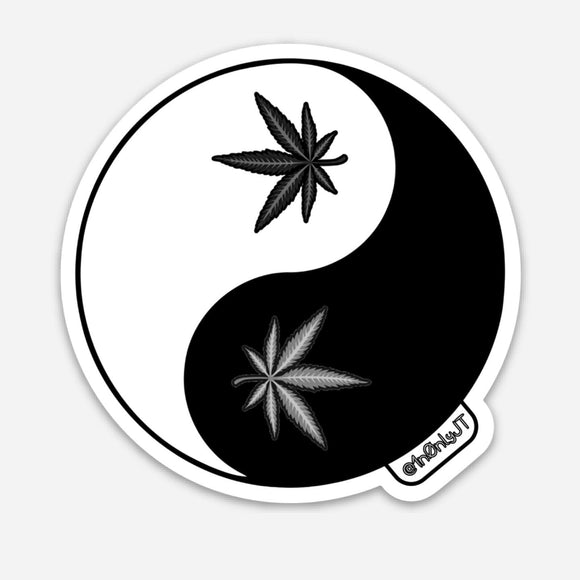 Yin Yang Weed sticker - Thee Sticker God
