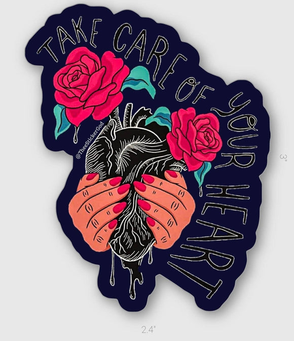 Take Care Of Your Heart sticker - Thee Sticker God