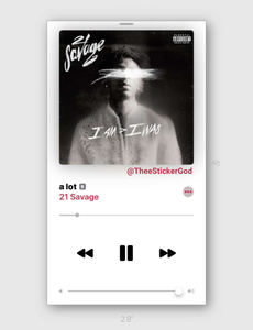 21 Savage/Apple Music sticker - Thee Sticker God