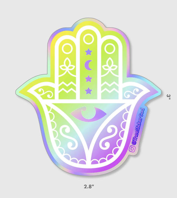 Holographic Hamsa Sticker - Thee Sticker God