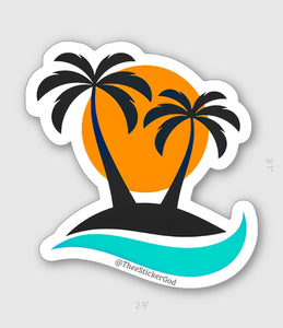 Island Beach Scene sticker - Thee Sticker God