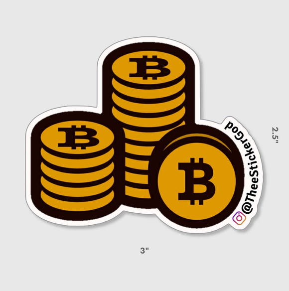 Bitcoin stacks sticker - Thee Sticker God