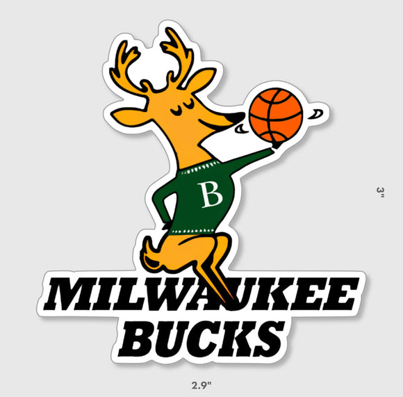 MKE Bucks Retro logo sticker - Thee Sticker God